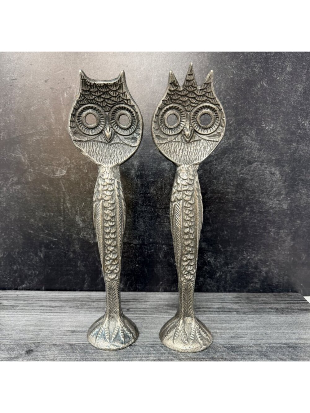 Pottery Barn Owl Salad Servers Aluminum 11.5 Inch Vintage‎